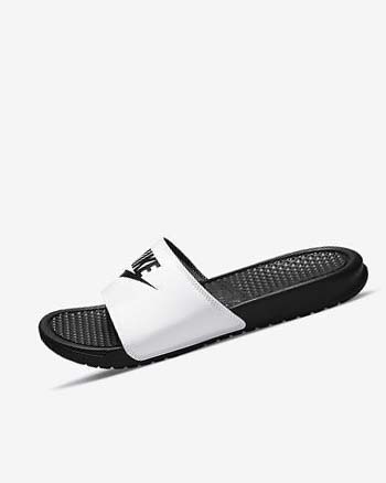 Nike Benassi JDI Badesandaler Herre Hvite Svarte Svarte | NO5590