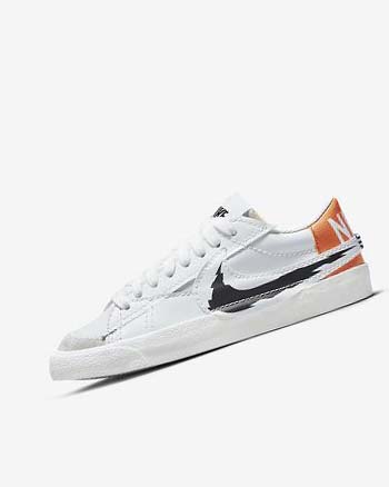 Nike Blazer Low '77 Jumbo Joggesko Herre Hvite Hvite Oransje Svarte | NO4747