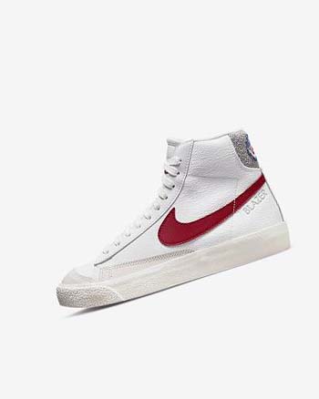 Nike Blazer Mid '77 Joggesko Jente Hvite Lyse Grå Rød | NO2377