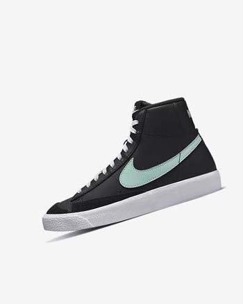 Nike Blazer Mid '77 Joggesko Jente Svarte Hvite Mint | NO5404