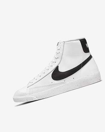 Nike Blazer Mid '77 Next Nature Joggesko Dame Hvite Svarte | NO5160