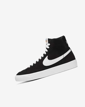 Nike Blazer Mid '77 Semsket Skinn Joggesko Gutt Svarte Oransje Hvite | NO2456