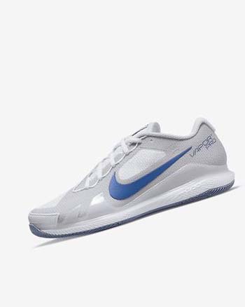 Nike Court Air Zoom Vapor Pro Tennis Sko Herre Hvite Grå Marineblå | NO4535