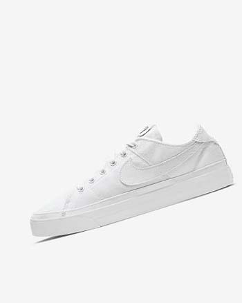 Nike Court Legacy Canvas Joggesko Dame Hvite Hvite Hvite | NO5237