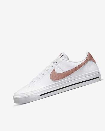 Nike Court Legacy Next Nature Joggesko Dame Hvite Oransje Svarte Rosa | NO5506