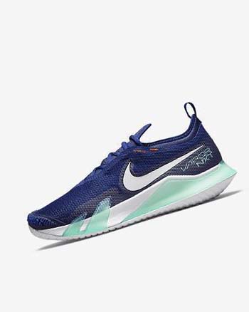 Nike Court React Vapor NXT Tennis Sko Herre Dyp Kongeblå Blå Turkis Oransje Hvite | NO3065