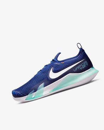 Nike Court React Vapor NXT Tennis Sko Herre Dyp Kongeblå Blå Turkis Oransje Hvite | NO5352