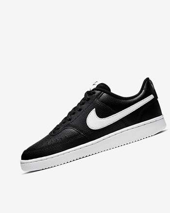 Nike Court Vision Low Joggesko Dame Svarte Hvite | NO5313