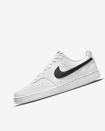 Nike Court Vision Low Next Nature Joggesko Dame Hvite Hvite Svarte | NO2210