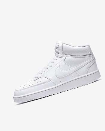 Nike Court Vision Mid Joggesko Dame Hvite Hvite Hvite | NO2488