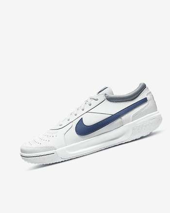 Nike Court Zoom Lite 3 Tennis Sko Herre Hvite Marineblå | NO5106