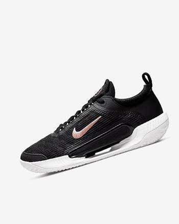 Nike Court Zoom NXT Tennis Sko Dame Svarte Hvite Metal Rød Brune | NO2576