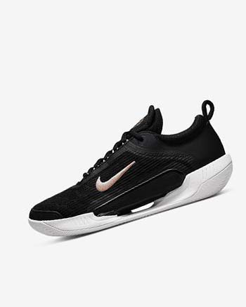 Nike Court Zoom NXT Tennis Sko Dame Svarte Hvite Mørke Grå Metal Rød Brune | NO4818