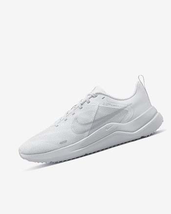 Nike Downshifter 12 Løpesko Vei Dame Hvite Platina Metal Sølv | NO5471