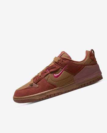 Nike Dunk Low Disrupt 2 Joggesko Dame Brune Oransje Rød Rosa | NO3182