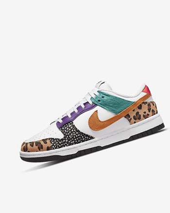 Nike Dunk Low SE Joggesko Dame Hvite Turkis Lilla Dyp Gul | NO2400