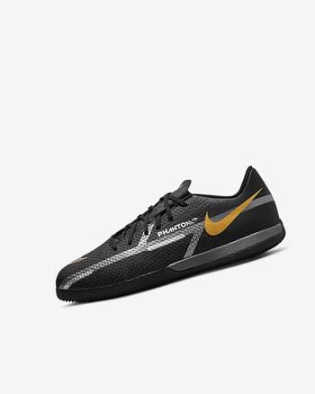 Nike Jr. Phantom GT2 Academy IC Fotballsko Jente Svarte Metal Gull Mørke Grå Metal Mørke Grå | NO4796