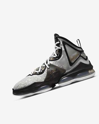 Nike LeBron 19 Basketsko Dame Hvite Svarte Metal Gull | NO2906