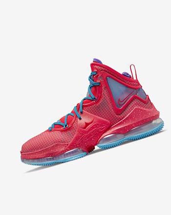 Nike LeBron 19 Basketsko Dame Rød Blå Lilla Rød | NO2685