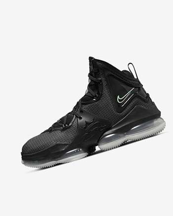 Nike LeBron 19 Basketsko Dame Svarte Mørke Grå Grønn | NO2268