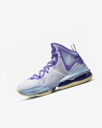 Nike LeBron 19 Basketsko Gutt Blå Lilla | NO2887