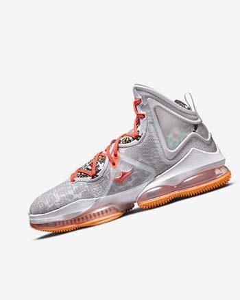 Nike LeBron 19 Basketsko Herre Grå Oransje Lyse Rød Grønn | NO4885