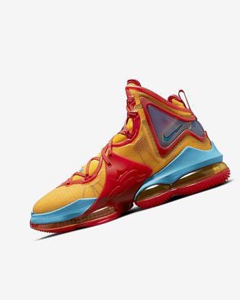 Nike LeBron 19 Basketsko Herre Oransje Gull Rød Lyse Blå | NO3077