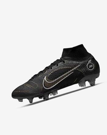 Nike Mercurial Superfly 8 Elite SG-PRO Anti-Clog Traction Fotballsko Dame Svarte Metal Sølv Grå Metal Gull | NO5527