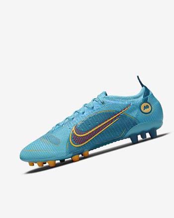 Nike Mercurial Vapor 14 Elite AG Fotballsko Dame Blå Oransje | NO4551