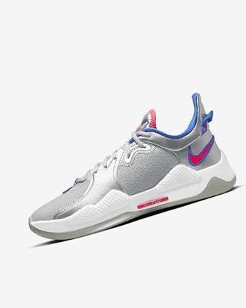 Nike PG 5 Basketsko Herre Metal Sølv Kongeblå Rød | NO1110