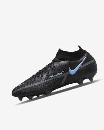 Nike Phantom GT2 Dynamic Fit Elite FG Fotballsko Dame Svarte Grå Svarte | NO1128