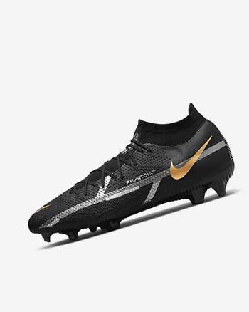 Nike Phantom GT2 Pro Dynamic Fit FG Fotballsko Herre Svarte Metal Gull Metal Sølv Metal Mørke Grå | NO3000