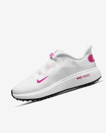 Nike React Ace Tour Golfsko Dame Hvite Svarte Rosa | NO1163