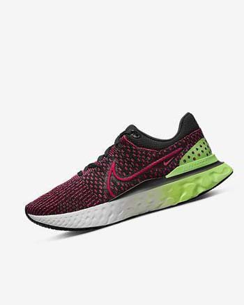 Nike React Infinity Run Flyknit 3 Løpesko Vei Herre Svarte Grønn Rød Rød | NO2964