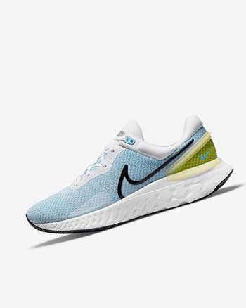 Nike React Miler 3 Løpesko Vei Herre Hvite Blå Svarte | NO3227