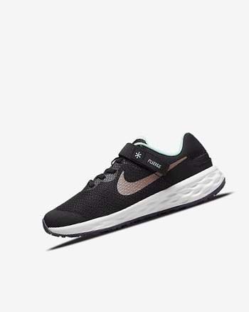 Nike Revolution 6 FlyEase Løpesko Vei Gutt Svarte Mint Lilla Metal Rød Brune | NO2765