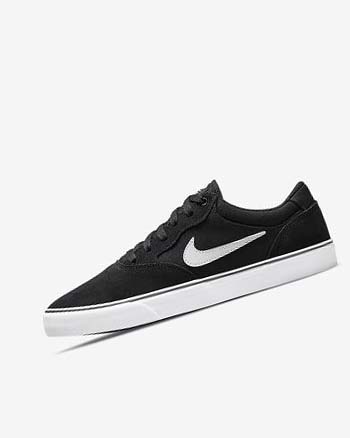 Nike SB Chron 2 Skatesko Dame Svarte Svarte Hvite | NO3164