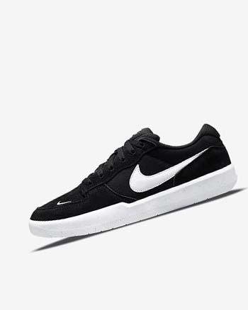 Nike SB Force 58 Skatesko Dame Svarte Svarte Hvite | NO5096