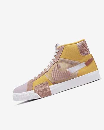 Nike SB Zoom Blazer Mid PRM Skatesko Dame Gull Hvite | NO2399