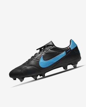 Nike The Premier 3 SG-PRO Anti-Clog Traction Fotballsko Herre Svarte Svarte Blå | NO2909