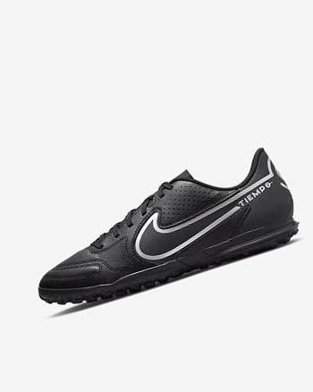 Nike Tiempo Legend 9 Club TF Fotballsko Dame Svarte Mørke Grå Svarte | NO2888