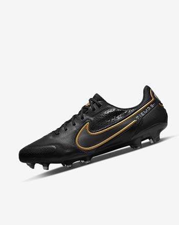 Nike Tiempo Legend 9 Elite FG Fotballsko Dame Svarte Mørke Grå Metal Gull Metal Mørke Grå | NO3055