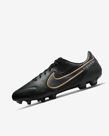 Nike Tiempo Legend 9 Pro FG Fotballsko Dame Svarte Mørke Grå Metal Gull Metal Mørke Grå | NO5236