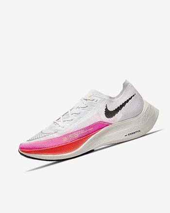 Nike ZoomX Vaporfly Next% 2 Løpesko Vei Herre Hvite Rosa Svarte | NO1138