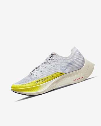 Nike ZoomX Vaporfly Next% 2 Løpesko Vei Dame Hvite Gul Blå | NO1199