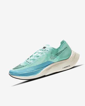 Nike ZoomX Vaporfly Next% 2 Løpesko Vei Herre Grønn Blå Hvite Svarte | NO2312