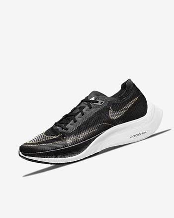 Nike ZoomX Vaporfly Next% 2 Løpesko Vei Dame Svarte Metal Gull Hvite | NO2858