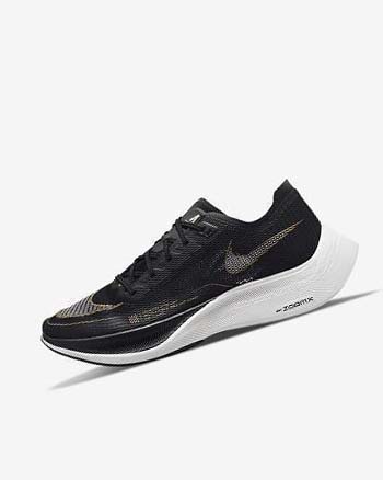 Nike ZoomX Vaporfly Next% 2 Løpesko Vei Herre Svarte Metal Gull Hvite | NO2863