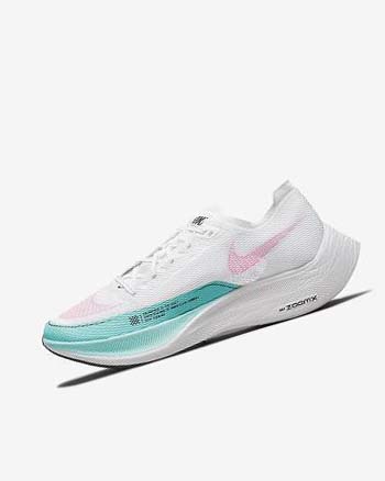 Nike ZoomX Vaporfly Next% 2 Løpesko Vei Herre Hvite Turkis Rosa | NO5026