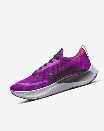 Nike Zoom Fly 4 Løpesko Vei Dame Lilla Rød Grå Svarte | NO5018